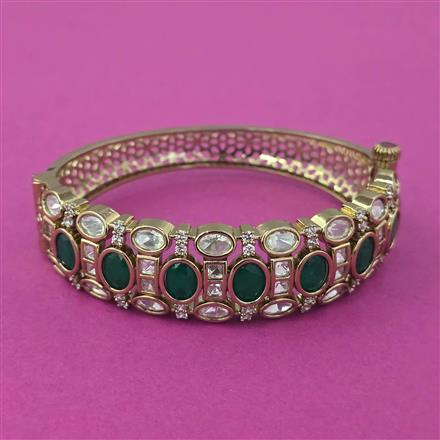 Kundan Openable kada with Mehndi Plating