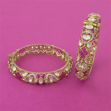 Kundan Openable Bangles with Rajwadi Matte Plating