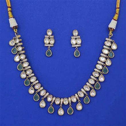 Kundan Classic Necklace with Mehndi Plating