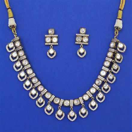 Kundan Layered Necklace with Mehndi Plating