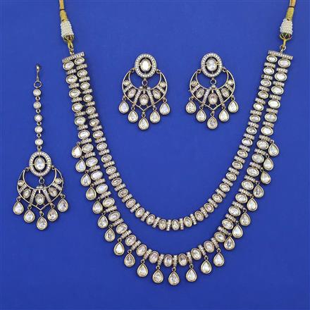 Kundan Layered Necklace with Mehndi Plating