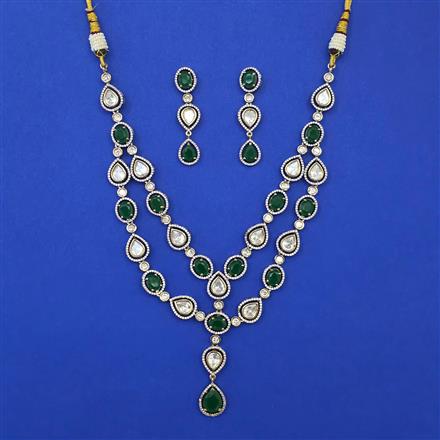 Kundan Layered Necklace with Mehndi Plating