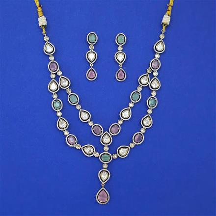 Kundan Layered Necklace with Mehndi Plating