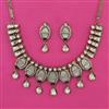 Kundan Mother Of Pearl Necklace with Mehndi Plating
