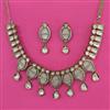 Kundan Mother Of Pearl Necklace with Mehndi Plating