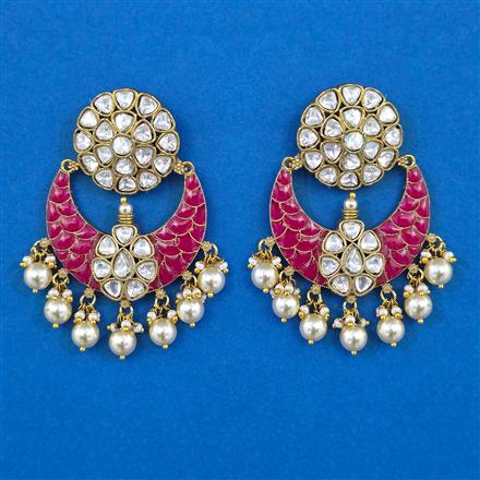 Kundan Chand Earring with Rajwadi Matte Plating