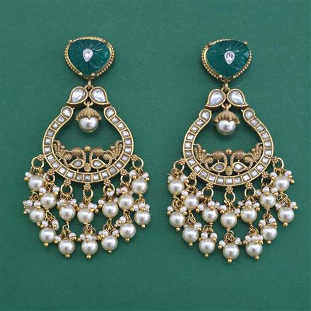 Kundan Pearl Earring with Rajwadi Matte Plating