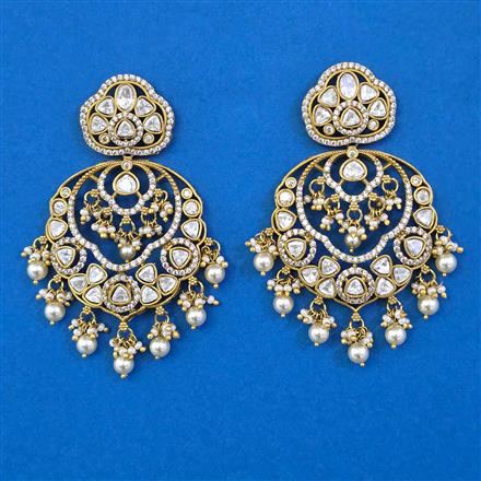 Kundan Long Earring with Rajwadi Matte Plating
