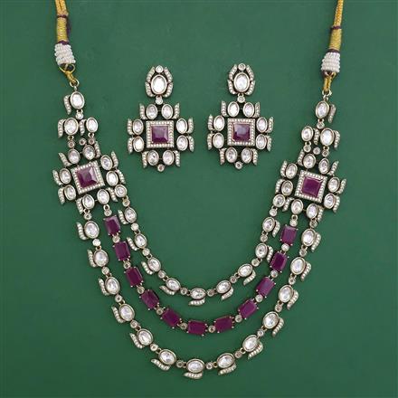 Kundan Layered Necklace with Mehndi Plating