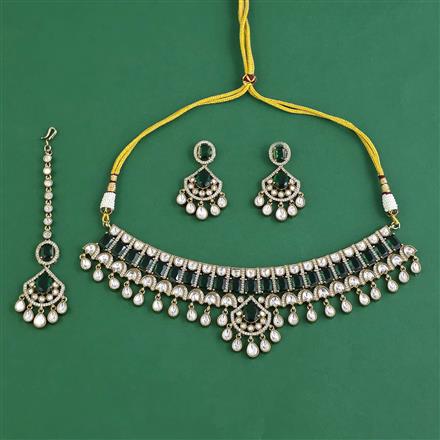 Kundan Classic Necklace with Mehndi Plating