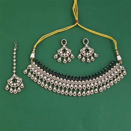 Kundan Classic Necklace with Mehndi Plating
