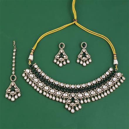 Kundan Classic Necklace with Mehndi Plating