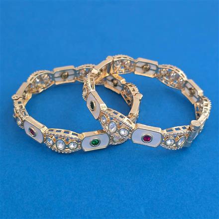 Kundan Openable Bangles with Carat Plating