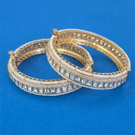 Kundan Pearl Bangles with Carat Plating