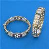 Kundan Openable Bangles with Mehndi Plating