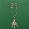Kundan Meenakari Pendant Set with Mehndi Plating