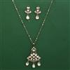 Kundan Meenakari Pendant Set with Mehndi Plating