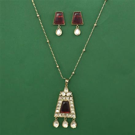 Kundan Classic Pendant Set with Mehndi Plating