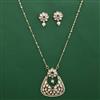 Kundan Pearl Pendant Set with Carat Plating