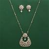 Kundan Pearl Pendant Set with Carat Plating