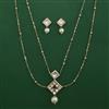 Kundan Pearl Pendant Set with Carat Plating