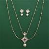 Kundan Pearl Pendant Set with Carat Plating