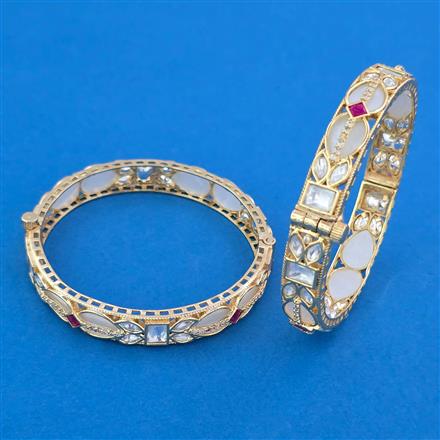 Kundan Openable Bangles with Carat Plating