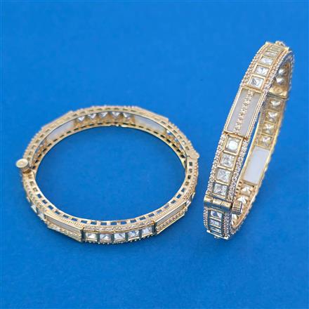 Kundan Openable Bangles with Carat Plating