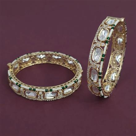 Kundan 2 Pc Openable Bangles with Carat Plating