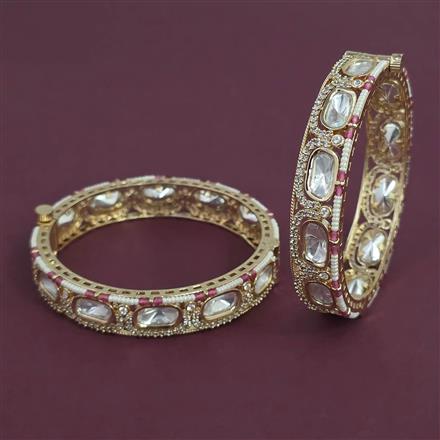 Kundan 2 Pc Openable Bangles with Carat Plating