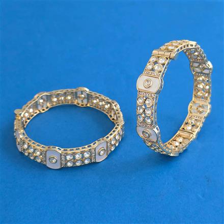 Kundan 2 Pc Meenakari Bangles with Carat Plating