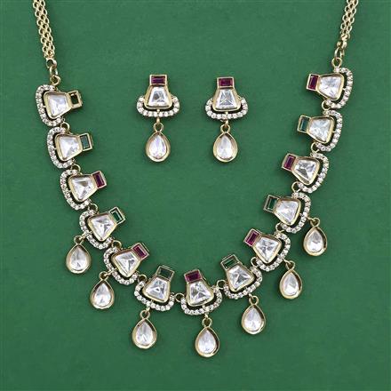 Kundan Classic Necklace with Mehndi Plating