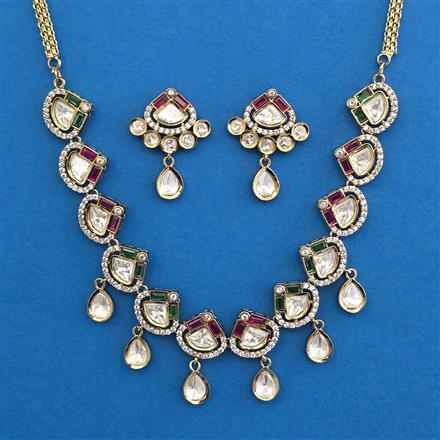 Kundan Classic Necklace with Mehndi Plating