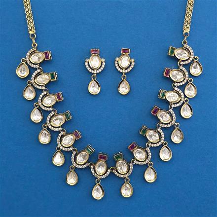 Kundan Classic Necklace with Mehndi Plating