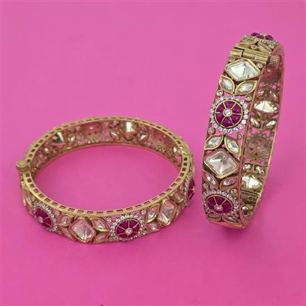 Kundan Openable Bangles with Rajwadi Matte Plating