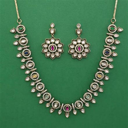 Kundan Classic Necklace with Mehndi Plating