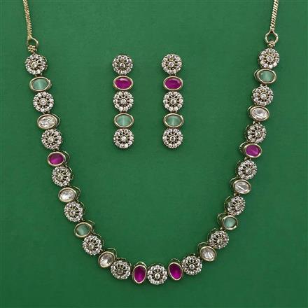 Kundan Classic Necklace with Mehndi Plating