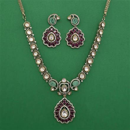 Kundan Classic Necklace with Mehndi Plating