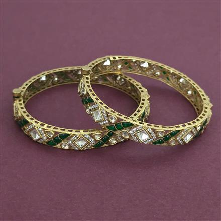 Kundan 2 Pc Openable Bangles with Rajwadi Matte Plating