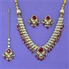 Kundan Pearl Necklace with Mehndi Plating