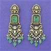 Kundan Pearl Earring with Mehndi Plating
