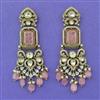 Kundan Pearl Earring with Mehndi Plating