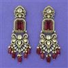 Kundan Pearl Earring with Mehndi Plating