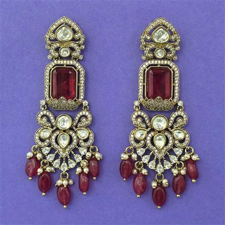 Kundan Pearl Earring with Mehndi Plating