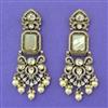 Kundan Pearl Earring with Mehndi Plating