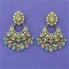 Kundan Pearl Earring with Mehndi Plating