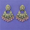 Kundan Pearl Earring with Mehndi Plating