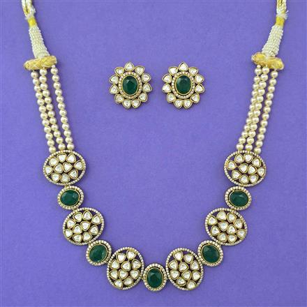Kundan Pearl Necklace with Rajwadi Matte Plating