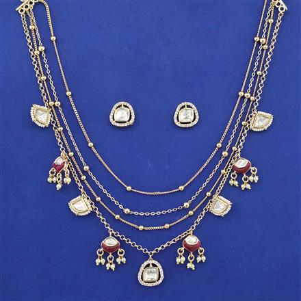 Kundan Layered Necklace with Carat Plating