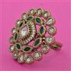 Kundan Adjustable Ring with Mehndi Plating